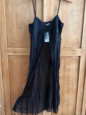 12th Tribe Black Sheer Maxi Slip